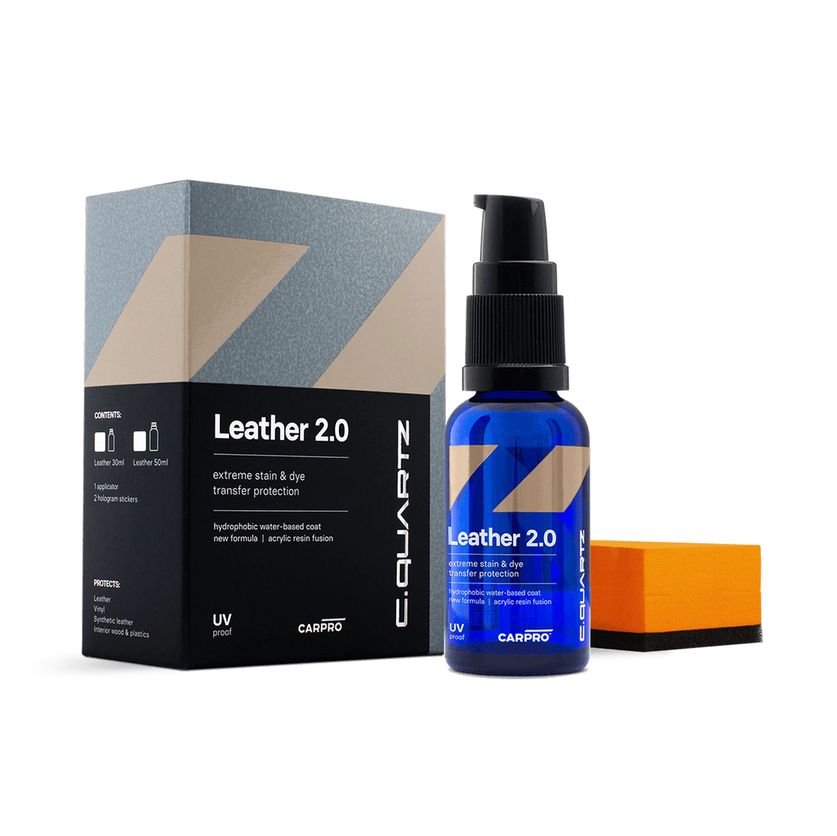 CarPro CQuartz Leather &amp; Vinyl Coating 2.0 50mL Kit  *LIQUIDATION*