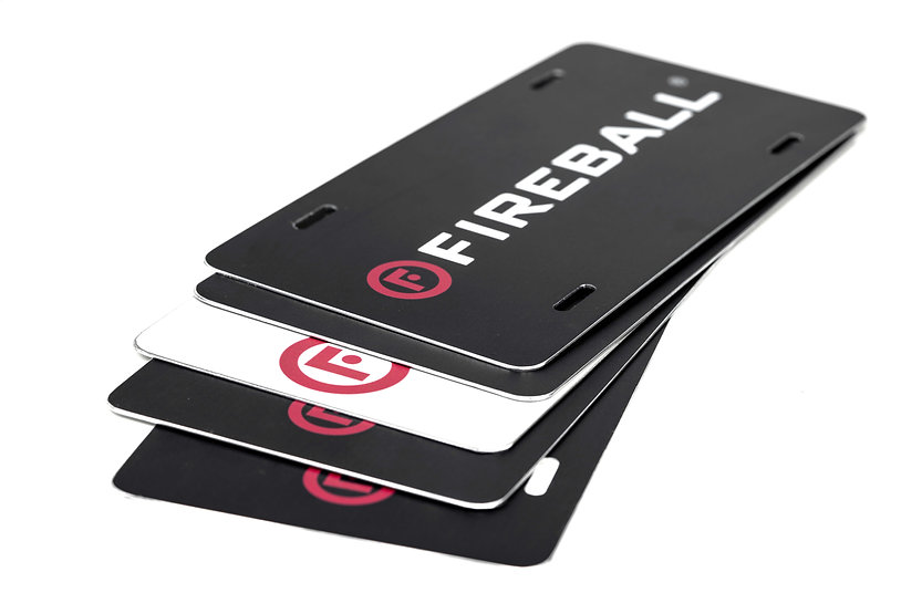 Fireball License Plate Black