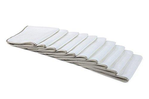 Autofiber [No Streak Freak] Linge Microfibre Gaufré pour Vitres (16"x16" 400 gsm) Ensemble de 10