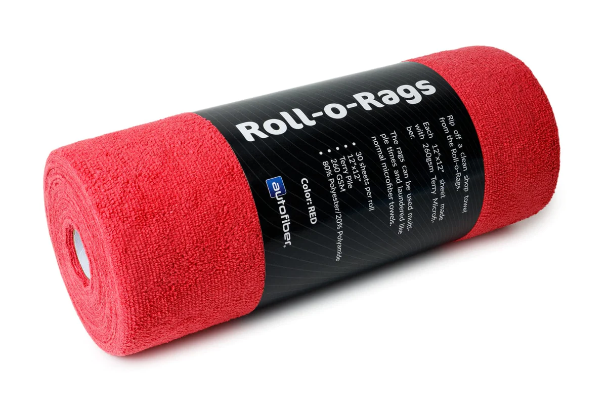Autofiber [Roll-o-Rags] Microfiber Towels on a Roll 12&quot;x12&quot; - 30/roll