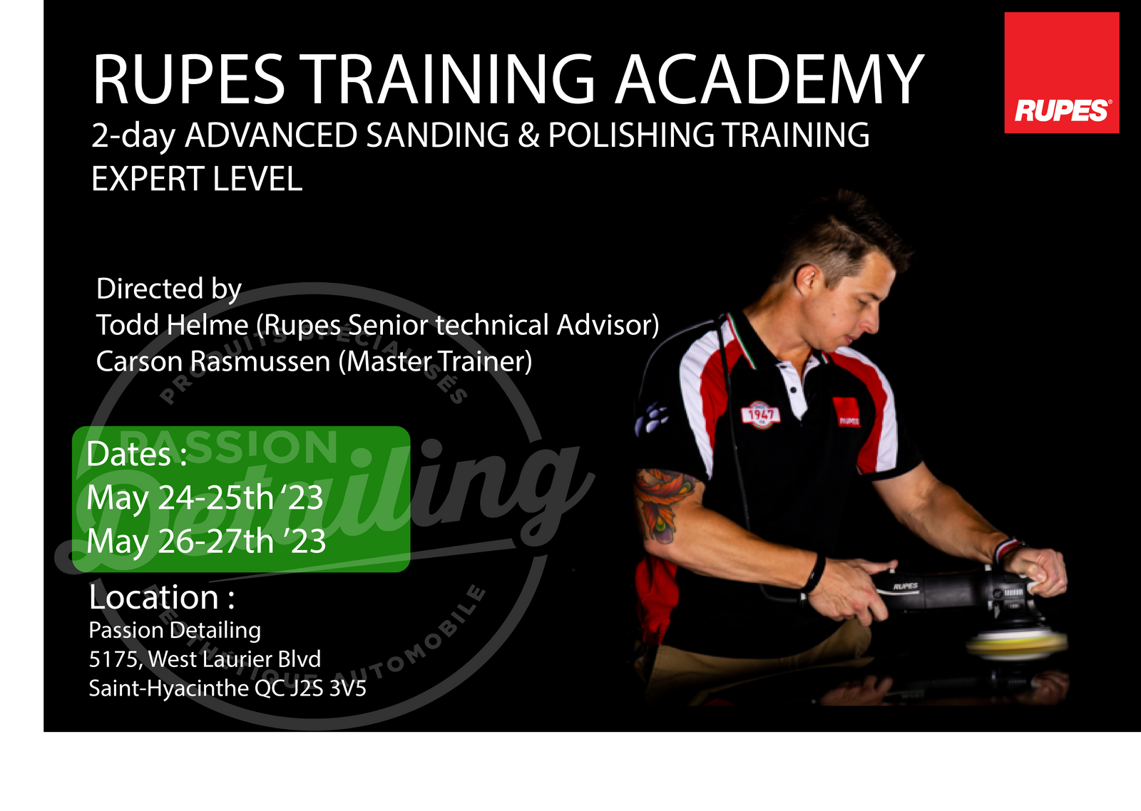 Formation Rupes 2-day Advanced Sanding & Polishing Training