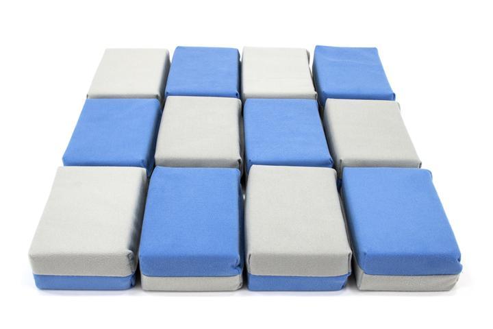 Autofiber [Saver Applicator Smooth] Applicateurs Suède avec Barrière Plastique - Bleu &amp; Gris - Ensemble de 12 Passion Detailing