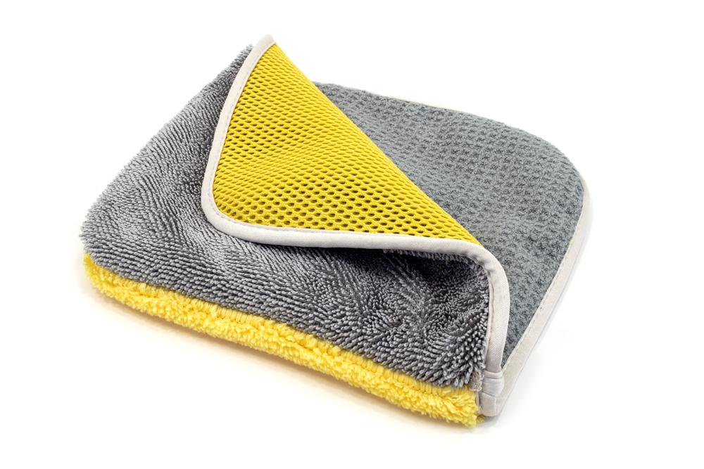 Autofiber [Multi Flip] Four Weave Microfiber Towels - Mesh | Twist | Plush | Waffle (8 in. x 8 in., 500/400/360/300 gsm) 3 pack Passion Detailing